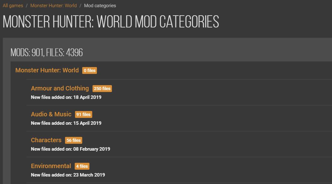 Nexus Mods内で「Mod Category」で検索する方法を示す画像-2
